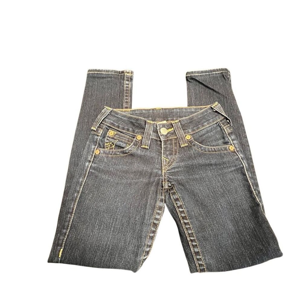 True Religion Women's Stretch Slim Fit Skinny Jeans Blue Denim Dark Wash Size 24 - Picture 3 of 5